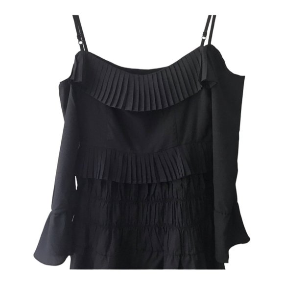 NWT Foxiedox Plisse Off the Shoulder Black Dress Size XS - Picture 10 of 15